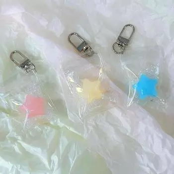 Милая сумка-брелок в виде звезды в виде желе, милая девчачья звезда, брелок для рюкзака, подвеска, украшение для наушников, подвески, подарки для лучших друзей светло-синий