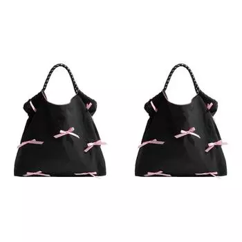 Милая сумка через плечо с галстуком-бабочкой, милая сумка под мышками, модная сумка для женщин (черный)