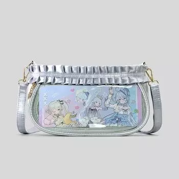 Милая сумка через плечо в балетном стиле, симпатичная прозрачная сумка через плечо, женская модная элегантная плиссированная сумка бежевый