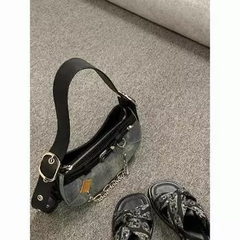 Милая сумка Cool Girl Sense Retro Denim, универсальная сумка через плечо Niche Design, модная женская сумка bag + shoulder strap темно-синий