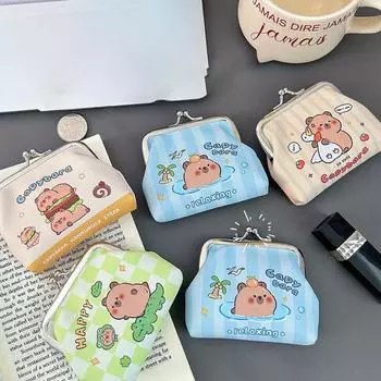 Милая сумка для хранения монет Capybara, прозрачные кошельки для монет, мультяшный милый кошелек, прозрачные сумки as the picture
