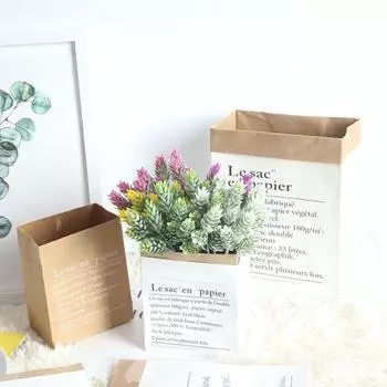 Милая сумка для хранения, сумка для белья из крафт-бумаги, детские игрушки, сумка для хранения фруктов и цветов разноцветный