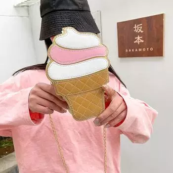 Милая сумка для мороженого 2024 года, летняя новая сумка для торта с рисунком, маленькая сумка на плечо с косой цепочкой, женская сумка для картофеля фри