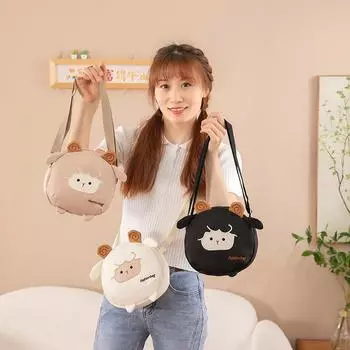 Милая сумка из ягненка, женская, новая, модная, японская, милая и универсальная, сумка через плечо для мобильного телефона, сумка-мессенджер для девочек one size fits all чёрный