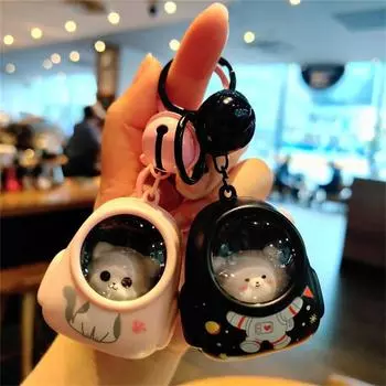 Милая сумка-медведь, маленькие брелки с ночным светом, сумки Kawaii, подвесная веб-цепочка для ключей со светящейся атмосферой знаменитости чёрный