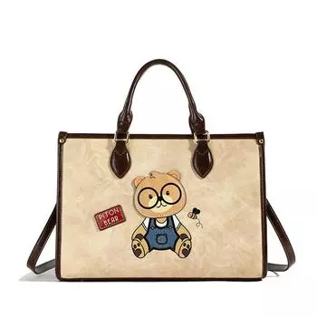 Милая сумка-мессенджер с мультяшным медведем, милая и модная вещь. коричневый