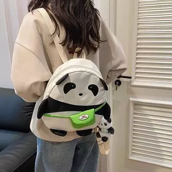 Милая сумка-панда, мультяшный рюкзак, женский рюкзак для девочек-подростков, мягкая мини-сумка на плечо для студенток колледжа single package.