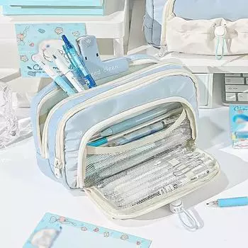 Милая сумка-пенал с застежкой-шнурком и большой вместимостью, идеально подходит для организации школьных принадлежностей, кавайный пенал