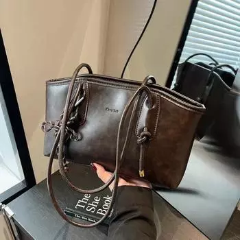 Милая сумка-тоут с однотонной полиуретановой молнией для женщин, универсальная высококачественная дорожная сумка, большая вместимость, повседневная рабочая сумка через плечо