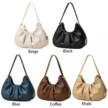 Милая сумка-тоут с рюшами из искусственной кожи с облачным дизайном, модная сумка, однотонный цвет, сумка-кошелек Y2K для подмышек для женщин и девочек хаки