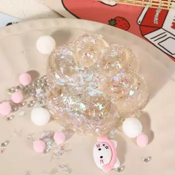 Милая сверкающая розовая кошачья лапка, сжимающая медленный отскок, игрушка для снятия стресса и декомпрессии для детей, игрушки A2