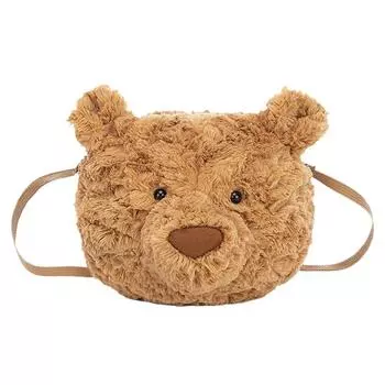 Милая светло-розовая флисовая сумка через плечо One Size коричневый