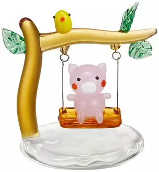 Милая свинья, ручная работа, стеклянные качели, свинья CYK1183