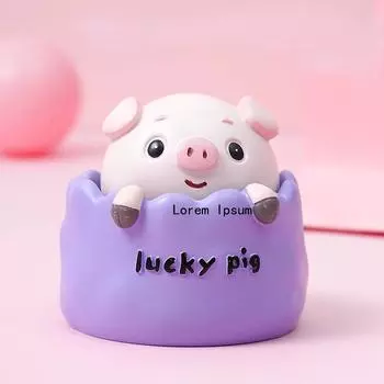 Милая свинка, качающая головой, кукла из смолы, украшения для автомобиля, украшения для центральной консоли автомобиля, забавные украшения для автомобиля