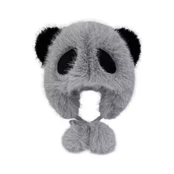 Милая теплая шапка плюшевая панда панда шляпа модная зимняя шапка для детей белый