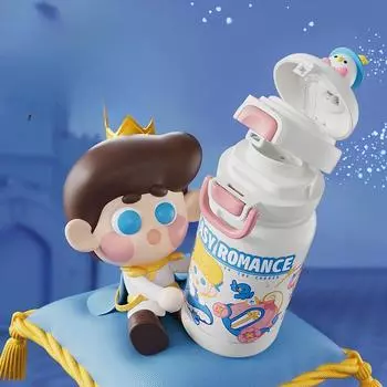 Милая термокружка, детская двойная кружка для питья, нержавеющая сталь, пищевая, студенческая, мужская и женская, мультяшная, кружка для воды 500mL