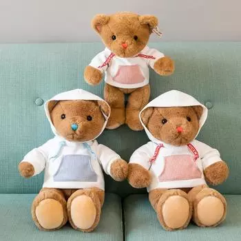 Милая толстовка Акихито с медведем, плюшевая игрушка, кровать для девочек, спящая кукла, подарок на день рождения для девочки 30 cm 0.22kg