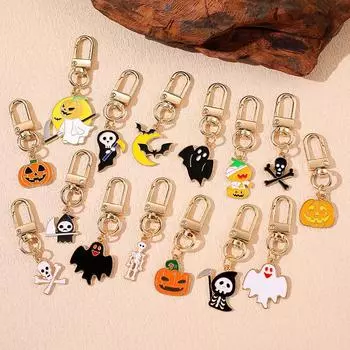 Милая тыква на Хэллоуин, маленький дьявол, паук, кошка, эмалированный брелок, забавный стиль, маленькие подвески для изготовления украшений своими руками