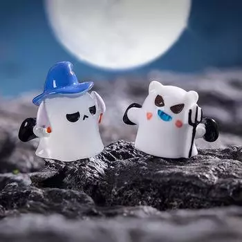 Милая тыква на Хэллоуин, статуя вампира-призрака, микропейзаж, миниатюрные поделки из смолы, мини-украшения для сада фей, украшения A