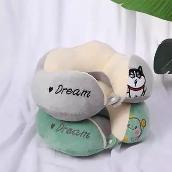 Милая U-образная подушка для шеи с героями мультфильмов, мягкая и удобная подушка для путешествий, массажная подушка для шеи, подушка для сна, самолета, автомобиля, офиса, подголовник для сна 28x28cm