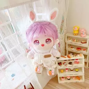 Милая удобная игрушка для ролевых игрушек, человеческая кукла, одежда, мини-брюки с подтяжками, 20 см, наряд для малыша-идола светло-коричневого