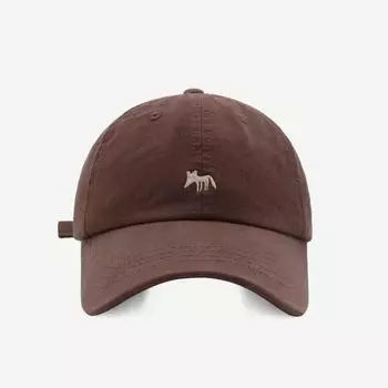 Милая универсальная бейсболка с вышитым изображением лисы для мужчин и женщин, весенне-летняя уличная кепка с индивидуальным дизайном бежевый