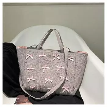 Милая универсальная красивая сумка для девочек 2024 года, новая сумка-мессенджер с бантом, модная сумка-тоут