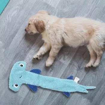 Милая, устойчивая к разрывам, удобная игрушка для собак с пищащим звуком в форме акулы-молота, интерактивная для домашних животных для дома синий