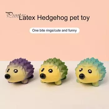 Милая, устойчивая к укусам, яркая цветная игрушка для укусов собак в форме мультяшного ежа, игрушка для собак со звуком жевания, товары для животных синий