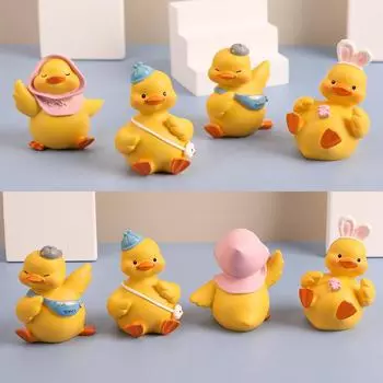 Милая утка МОМО, украшение из смолы, маленькая желтая утка, мультяшный подарок, креативное украшение для дома, украшение для автомобиля, украшение для рабочего стола, маленький подарок Ah duck-A белый