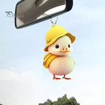 Милая утка подвеска для автомобиля зеркало заднего вида украшения мультфильм акриловый орнамент аксессуары для салона автомобиля E