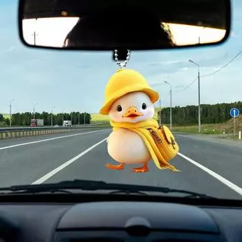 Милая утка подвеска для автомобиля зеркало заднего вида украшения мультфильм акриловый орнамент аксессуары для салона автомобиля F