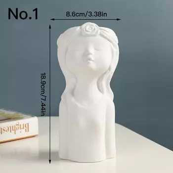 Милая ваза для мальчиков и девочек, керамическая гидропонная ваза, украшение для сушеных цветов, цветочная композиция, украшение для рабочего стола, декор для дома и офиса No.1