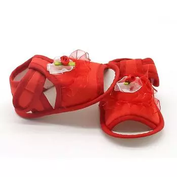 Милая весенняя обувь для маленьких девочек в стиле принцессы, кружевная обувь с цветочным рисунком L розовый