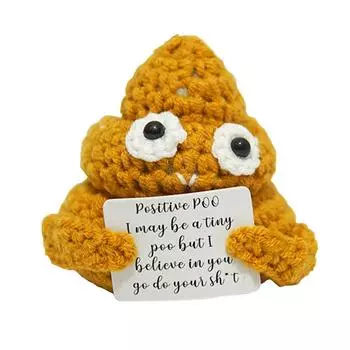 Милая вязаная кукла-картошка, украшение, сшитая вручную, позитивная кукла-картошка с позитивной открыткой, подарки на удачу для детей и взрослых