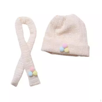 Милая вязаная шапка с шарфом, кукольная шапка с манжетами, реквизит для фотосъемки, наряды своими руками, мягкие игрушки without Sweater