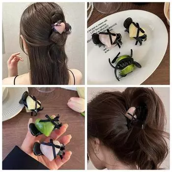 Милая высокая заколка для волос «конский хвост» с бантом и лентой, мини-заколка для волос для девочек, аксессуары для волос розовый