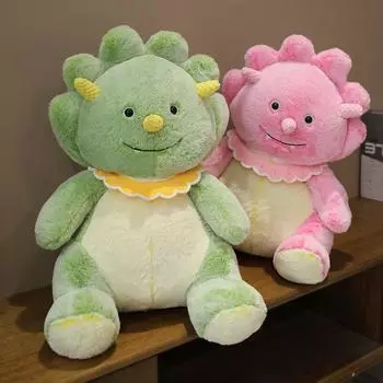 Милая высококачественная плюшевая кукла-динозавр, обнимающаяся игрушка для девочек, мягкое животное, трицератопс, прекрасный подарок на день рождения для детей 25cm зелёный