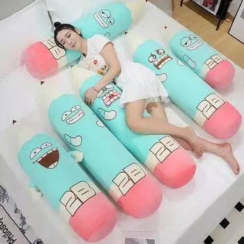 Милая забавная длинная подушка-карандаш с выражением лица, плюшевая игрушка, домашняя подушка для дивана, подушка для девочки, кукольная игрушка-марионетка, плюшевая игрушка-подарок 60cm