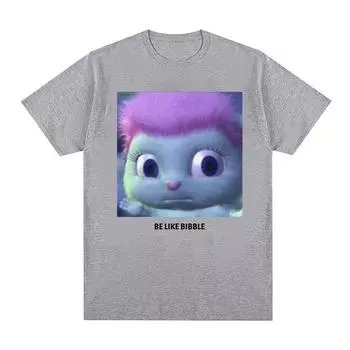 Милая забавная футболка с рисунком Bibble Meme, мужская и женская модная повседневная футболка с коротким рукавом, летние топы, футболка большого размера из 100% хлопка S чёрный