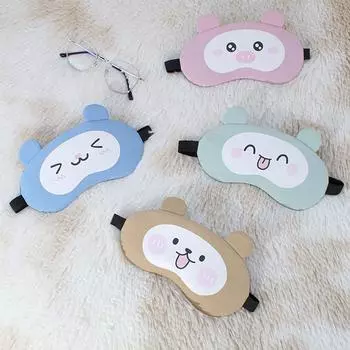 Милая забавная маска для сна на глаза, удобная дышащая маска для глаз с двойным компрессом, съемный пакет со льдом, затемняющая маска для глаз #470240 зелёный