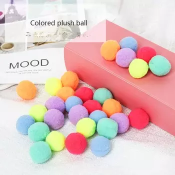 Милая забавная обучающая игрушка для укуса питомца, кошечка, плюшевая жевательная игрушка, эластичный плюшевый мяч, товары для кошек, игрушки для кошек 70 pcs