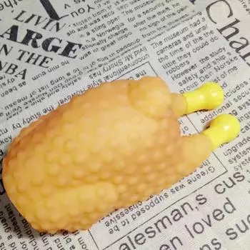 Милая забавная пластиковая кричащая курица, большая/щенок, интерактивная жевательная жареная курица, игрушка для собаки, игрушка для чистки зубов, маленькая пищалка для домашних животных 13X6.5CM