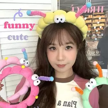 Милая забавная повязка на голову с большой ручкой, мытье лица, нанесение маски для лица, специальная повязка на голову, заколка для волос, украшение для волос на вечеринку, фотосессию красный