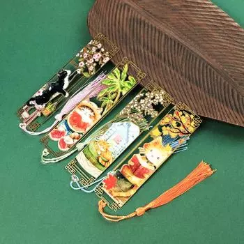 Милая закладка для книг в виде кошки, металлическая, с ажурным дизайном, креативные канцелярские принадлежности для чтения, художественные металлические закладки, школьные сувениры для учителей