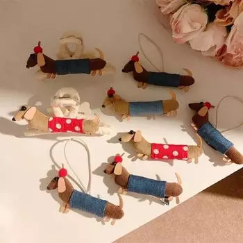 Милая заколка для утки в виде щенка, мультяшная резинка для волос для собак, заколка для волос в виде таксы, аксессуары для волос Red Hair Clip