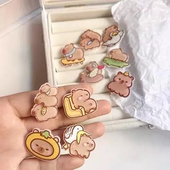 Милая заколка для волос Capybara, милая мультяшная заколка для утиного рта, заколка для челки, боковая заколка для волос для девочек, женщин, детей, аксессуары для волос в подарок 5