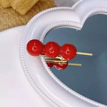 Милая заколка для волос Креативная имитация еды Заколка для волос Аксессуары для волос Боярышник Засахаренный боярышник Боковой зажим Забавный фруктовый головной убор для женщин