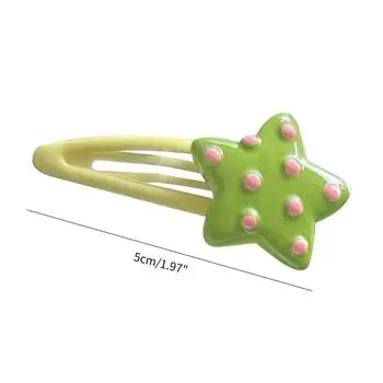 Милая заколка для волос, милые заколки для волос в форме звезды, заколка для волос, заколка для волос из смолы, уникальный дизайн, заколки для волос для детей-подростков зелёный
