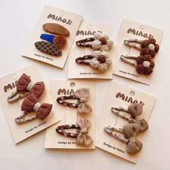 милая заколка для волос принцессы для маленьких девочек, заколка для волос в европейском стиле в стиле ретро для маленькой девочки, милый детский головной убор с цветочным бантом